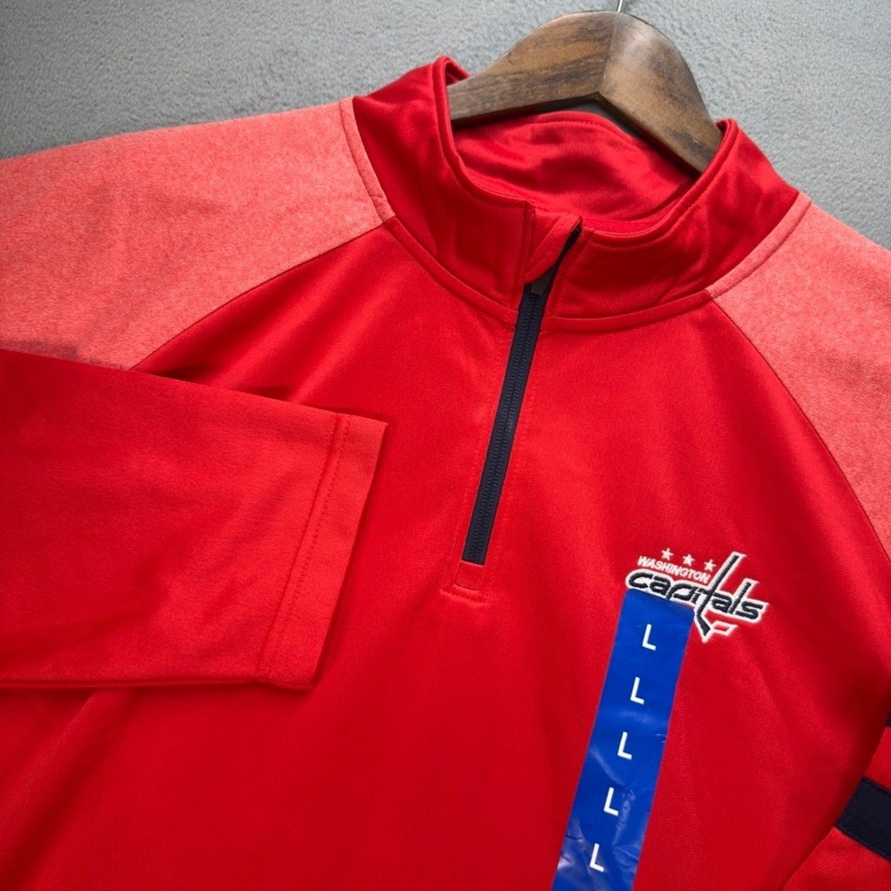 Washington Capitals NHL Quarter Zip Pullover Regular Fit Large Red Hockey Active